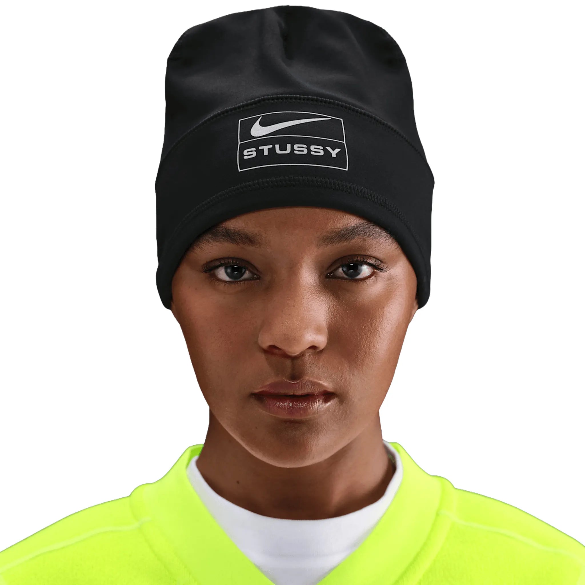 Front View of Stussy x Nike Black Skull Cap HV9115-010
